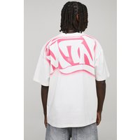 Ecru Oversized Graffiti Spray Graphic T-Shirt - XS, Ecru Ecru Oversized Graffiti Spray Graphic T-Shirt - XS, Ecru von boohooman