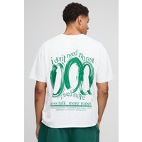 Oversize T-Shirt mit Man Slogan - Ecru - XS, Ecru Oversize T-Shirt mit Man Slogan - Ecru - XS, Ecru von boohooman