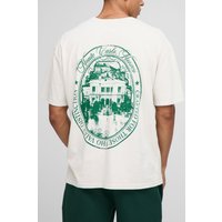 Oversize T-Shirt mit Monte Carlo Print - Ecru - XS, Ecru von boohooman