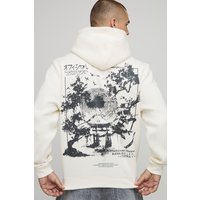 Hoodie mit Ecru Print - M, Ecru Hoodie mit Ecru Print - M, Ecru von boohooman