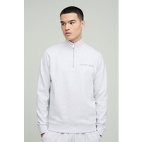 Edition Sweatshirt mit Reißverschluss und Trichterkragen - Grau - L, Grau von boohooman