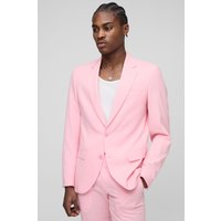 Einreihige Slim-Fit Anzugjacke - Rosa - 34, Rosa Einreihige Slim-Fit Anzugjacke - Rosa - 34, Rosa von boohooman
