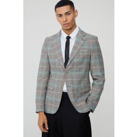 Einreihige karierte Slim-Fit Anzugjacke Einreihige karierte Slim-Fit Anzugjacke von boohooman
