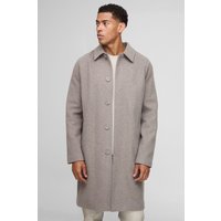 Einreihiger Raglan Melton Mantel - Grau - XS, Grau Einreihiger Raglan Melton Mantel - Grau - XS, Grau von boohooman