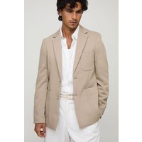 Einreihiger Slim-Fit Twill-Blazer mit Taschen-Detail von boohooman
