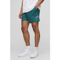Bestickte Ripstop Boxershorts aus Baumwolle mit elastischem Bund - Petrol - S, Petrol Bestickte Ripstop Boxershorts aus Baumwolle mit elastischem Bund - Petrol - S, Petrol von boohooman