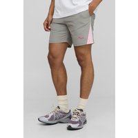 Nylon-Shorts in Knitteroptik mit elastischem Bund - Grau - XS, Grau von boohooman