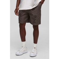 Lockere Shorts mit elastischem Bund und Applikation - Braun - XS, Braun Lockere Shorts mit elastischem Bund und Applikation - Braun - XS, Braun von boohooman