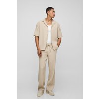Elastische lockere Hose - Taupe - XS, Taupe von boohooman