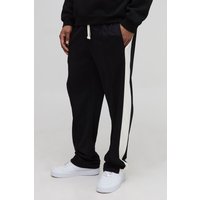 Elastische lockere Hose mit Trikot-Einsatz - Schwarz - M, Schwarz von boohooman