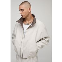 Bestickte Jacke mit Trichterkragen - Grau - XS, Grau Bestickte Jacke mit Trichterkragen - Grau - XS, Grau von boohooman