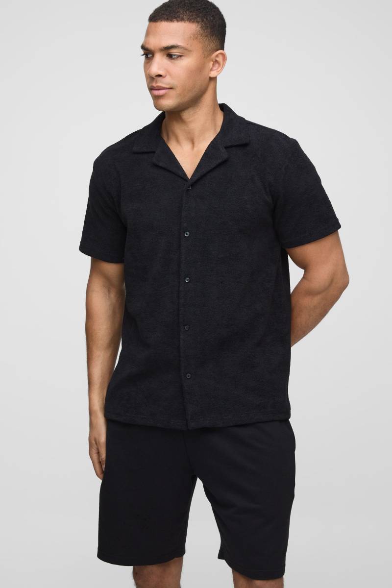 Frottee-Hemd - Schwarz - XS, Schwarz von boohooman