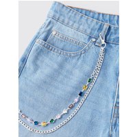 Gem Layered Jean Chain - Silber - ONE SIZE, Silber von boohooman