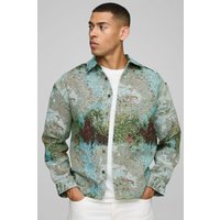 Gemustertes Overshirt - Blau - XS, Blau Gemustertes Overshirt - Blau - XS, Blau von boohooman