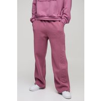 Geprägte Worldwide Jogginghose mit weitem Bein - Malve - L, Malve von boohooman