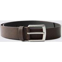 Geprägter Man Kunstleder-Gürtel - Braun - S, Braun von boohooman