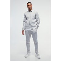 Geprägtes Scuba Harrington-Set - Grau - L, Grau von boohooman