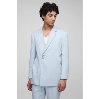 Gerade Anzug-Blazer mit asymmetrischem Detail - Blau - XS, Blau Gerade Anzug-Blazer mit asymmetrischem Detail - Blau - XS, Blau von boohooman