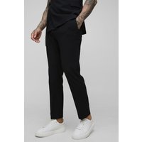 Gerade Anzughose mit Bundfalte - Schwarz - 30, Schwarz von boohooman