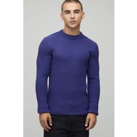 Gerippter Muscle-Fit Pullover von boohooman