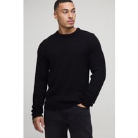 Gerippter Strickpullover - Schwarz - XL, Schwarz von boohooman