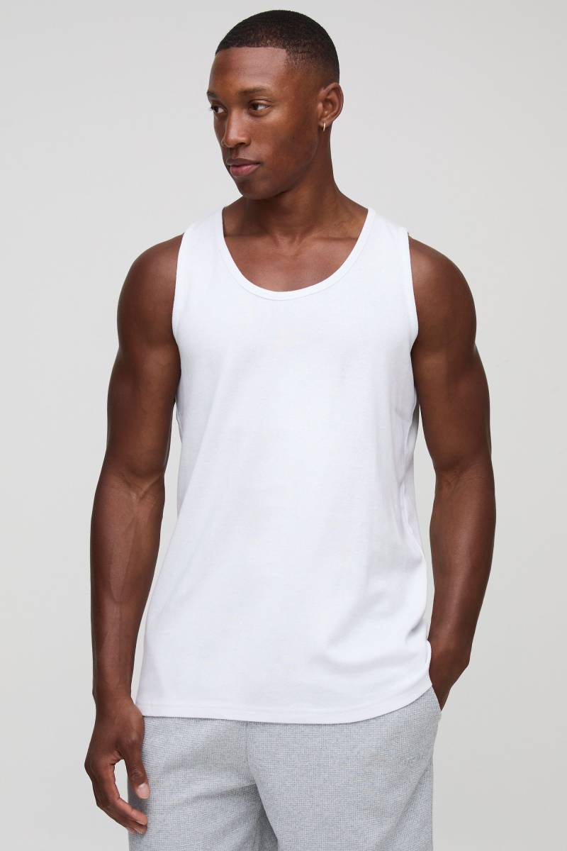 Geripptes Basic vesttop - Weiß - XS, Weiß Geripptes Basic vesttop - Weiß - XS, Weiß von boohooman