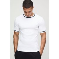 Geripptes Muscle T-Shirt - Weiß - XS, Weiß Geripptes Muscle T-Shirt - Weiß - XS, Weiß von boohooman