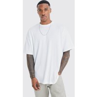 Geripptes Oversize T-Shirt - Weiß - XS, Weiß Geripptes Oversize T-Shirt - Weiß - XS, Weiß von boohooman