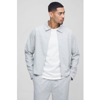 Gestreifte Harrington-Jacke - Grau - XS, Grau Gestreifte Harrington-Jacke - Grau - XS, Grau von boohooman