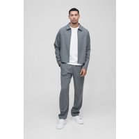Gestreifte Harrington-Jacke - Grau - XS, Grau Gestreifte Harrington-Jacke - Grau - XS, Grau von boohooman