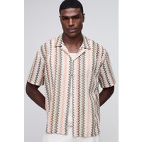 Gestreiftes Oversize Hemd mit Taschen - Grün - XL, Grün von boohooman