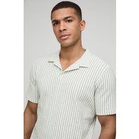Gestreiftes Slim-Fit Jacquard Poloshirt - Grün - XS, Grün Gestreiftes Slim-Fit Jacquard Poloshirt - Grün - XS, Grün von boohooman