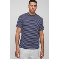 Gestreiftes T-Shirt - Blau - S, Blau von boohooman