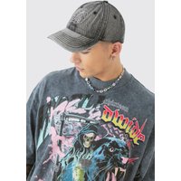 Graue Jeans-Kappe mit B-Stickerei - ONE SIZE, Grau von boohooman