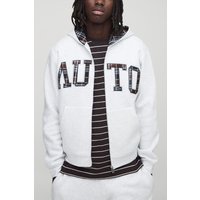 Grauer karierter Hoodie mit Reißverschluss - XS, Grau Grauer karierter Hoodie mit Reißverschluss - XS, Grau von boohooman