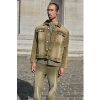 Grün getönte Jeansjacke von boohooman