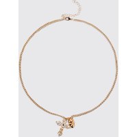 Halskette mit doppeltem Anhänger - Gold - ONE SIZE, Gold von boohooman