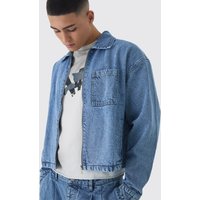Harrington-Jacke aus Denim von boohooman