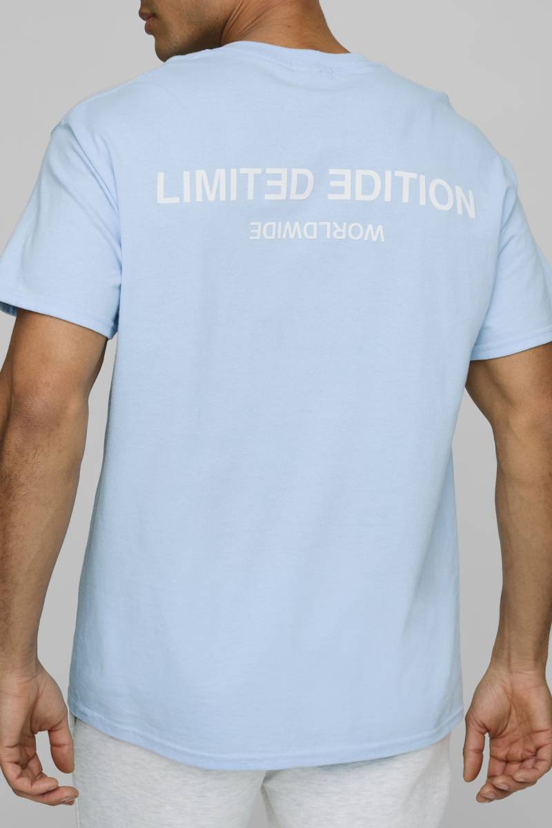 Hellblaues Oversize T-Shirt mit Limited-Print - M, Blau Hellblaues Oversize T-Shirt mit Limited-Print - M, Blau von boohooman