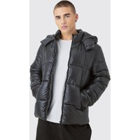 Hochglänzende Steppjacke - Schwarz - XS, Schwarz von boohooman