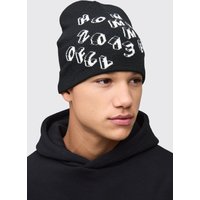 Beanie mit Homme-Print - Grau - ONE SIZE, Grau von boohooman