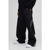 Hose mit Paspeln und elastischem Bund - Schwarz - XS, Schwarz Hose mit Paspeln und elastischem Bund - Schwarz - XS, Schwarz von boohooman