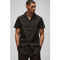 Jacquard-Hemd - Schwarz - XS, Schwarz von boohooman
