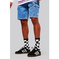 Jacquard und bestickte karierte Sportsocken von boohooman