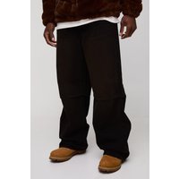 Jeans mit weitem Bein - Braun - 32R, Braun von boohooman