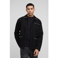 Jersey-Overshirt - Schwarz - XS, Schwarz Jersey-Overshirt - Schwarz - XS, Schwarz von boohooman