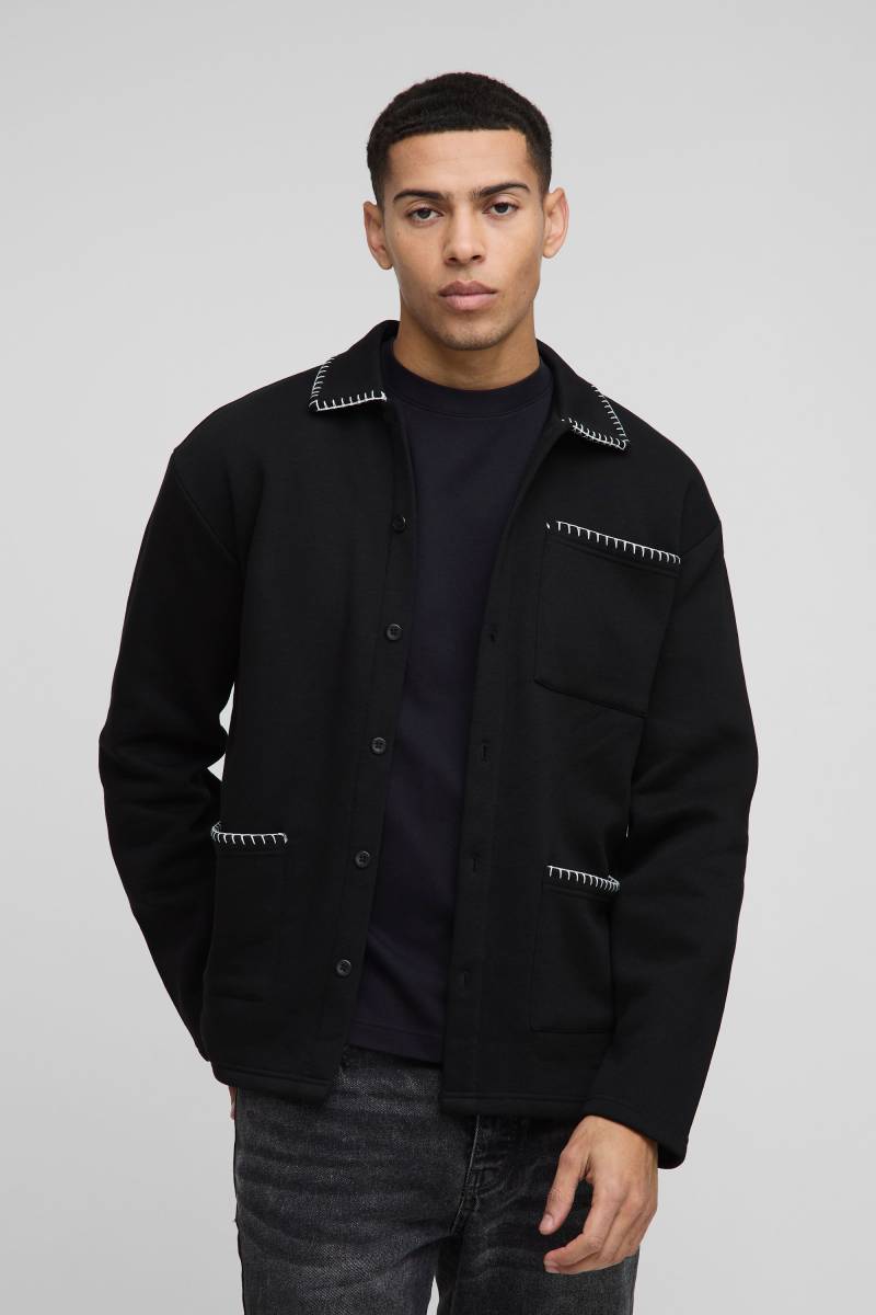 Jersey-Overshirt - Schwarz - XS, Schwarz von boohooman