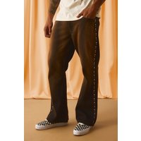 Schlagjeans mit Strass-Verzierung - Braun - 32R, Braun Schlagjeans mit Strass-Verzierung - Braun - 32R, Braun von boohooman