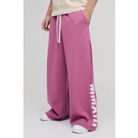 Jogginghose mit extrem weitem Bein - Malve - L, Malve von boohooman
