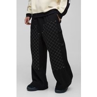 Jogginghose mit extrem weitem Bein und Naht-Detail von boohooman